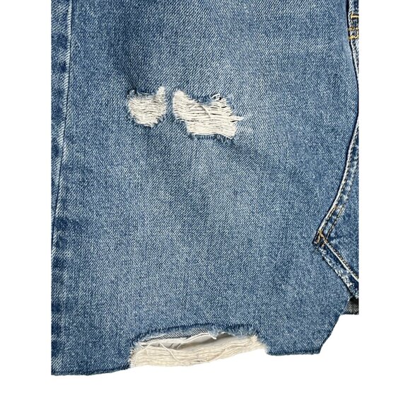 Free People We The Free Ripped Denim Skirt Blue Cotton Casual XS (25) - Picture 6 of 11